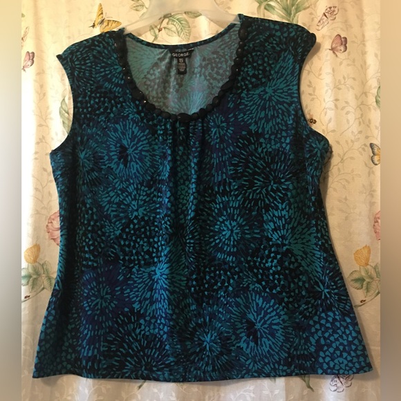 George Size 16/18 Decorative Neckline Tank Top - Picture 2 of 7